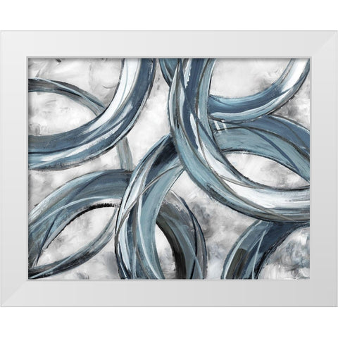 Ring Around White Modern Wood Framed Art Print by Nan