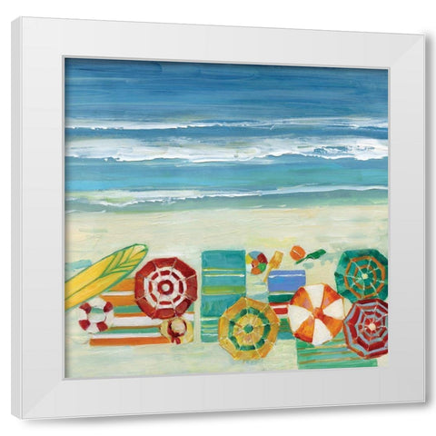 Beach Fun I White Modern Wood Framed Art Print by Swatland, Sally