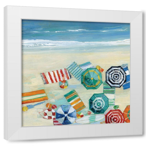 Beach Fun II White Modern Wood Framed Art Print by Swatland, Sally