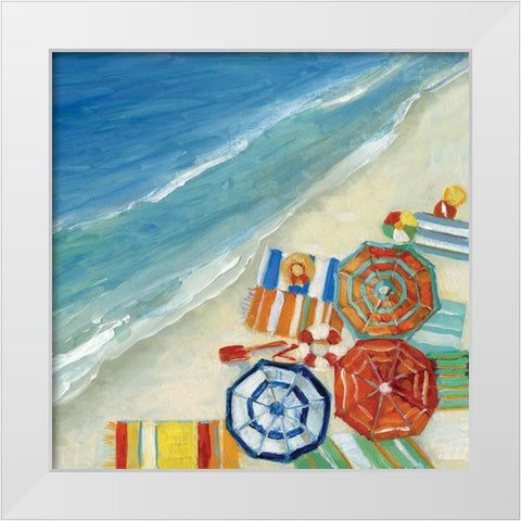 Beach Fun III White Modern Wood Framed Art Print by Swatland, Sally