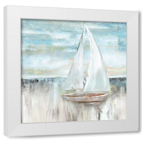 Soft Sail I White Modern Wood Framed Art Print by Nan