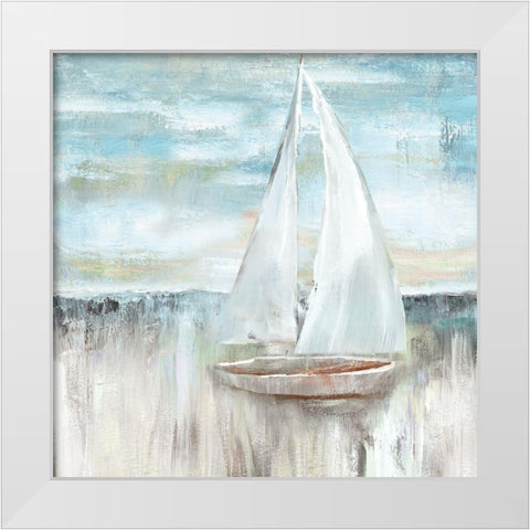 Soft Sail I White Modern Wood Framed Art Print by Nan