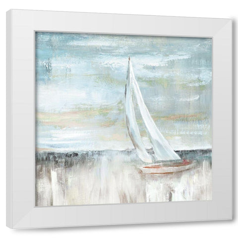 Soft Sail II White Modern Wood Framed Art Print by Nan