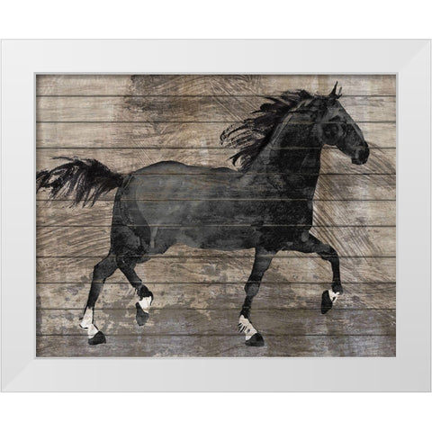 Barnwood Horse White Modern Wood Framed Art Print by Knutsen, Conrad