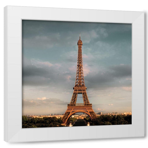 Eiffel Tower White Modern Wood Framed Art Print by Delimont, Danita