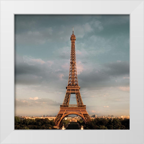 Eiffel Tower White Modern Wood Framed Art Print by Delimont, Danita