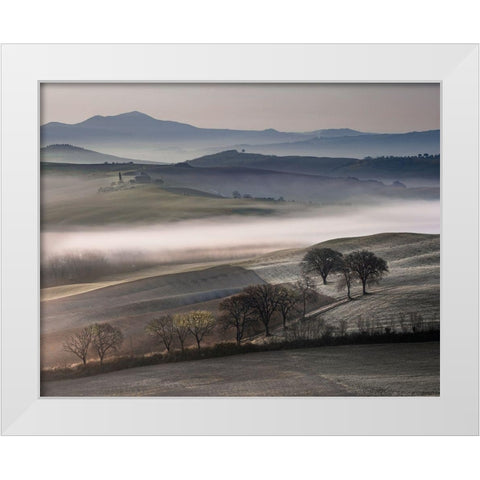 Frosty Dawn White Modern Wood Framed Art Print by Delimont, Danita