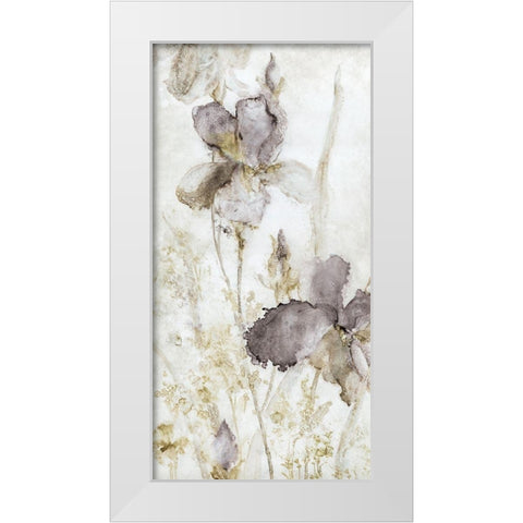 Dawn Iris White Modern Wood Framed Art Print by Robinson, Carol