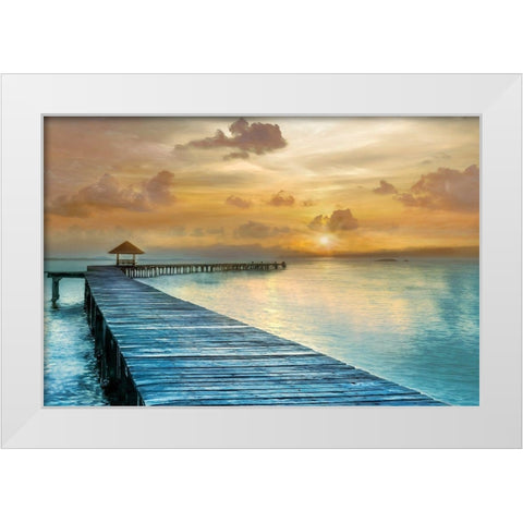 Island Time White Modern Wood Framed Art Print by Calascibetta, Mike