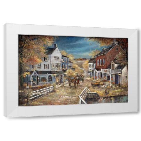 Harvest Village White Modern Wood Framed Art Print by Manning, Ruane