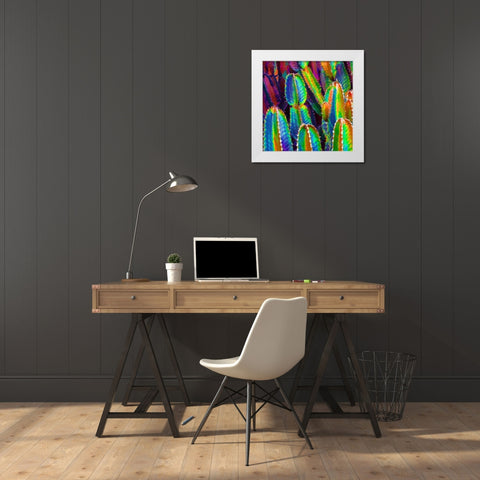 Neon Desert I White Modern Wood Framed Art Print by Burghardt, James