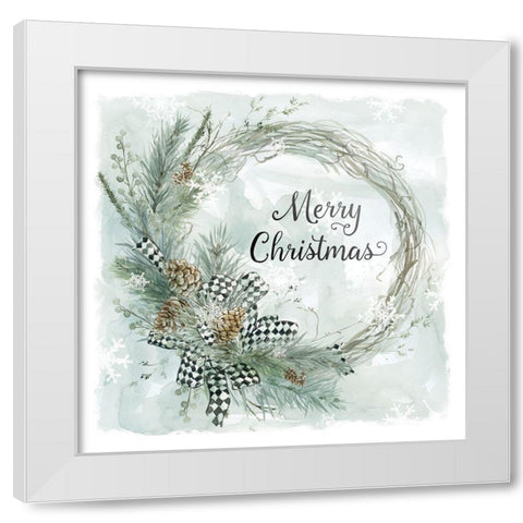 Merry Christmas White Modern Wood Framed Art Print by Robinson, Carol