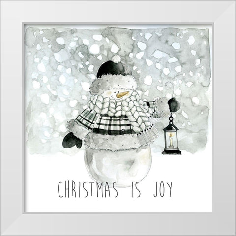 Christmas is Joy White Modern Wood Framed Art Print by Robinson, Carol