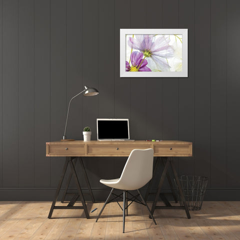 Frozen Floral I White Modern Wood Framed Art Print by Disher, Mandy
