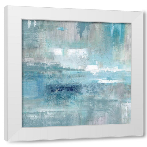 Bay View White Modern Wood Framed Art Print by Nan