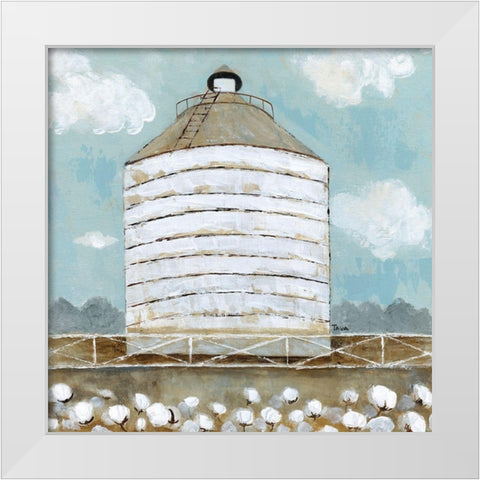 Mill Creek Farm Silo White Modern Wood Framed Art Print by Tava Studios
