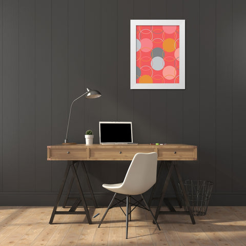 Geometric Circles White Modern Wood Framed Art Print by Carpentieri, Natalie