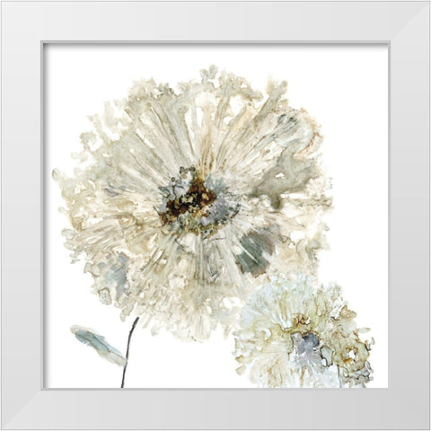 Glittering Mums II White Modern Wood Framed Art Print by Robinson, Carol