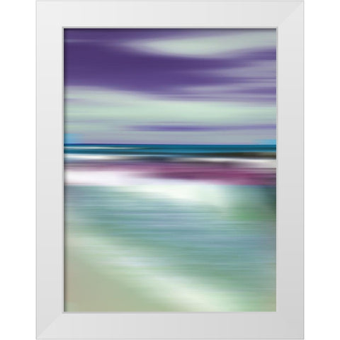 Jeweled Waters White Modern Wood Framed Art Print by Nan