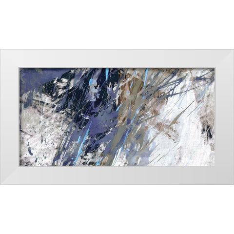 Blue Noise I White Modern Wood Framed Art Print by Butler, John