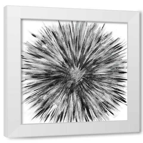 Staccato Bloom White Modern Wood Framed Art Print by Craven, Katrina