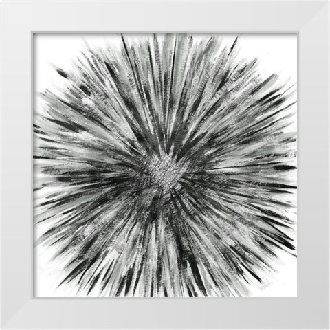 Staccato Bloom White Modern Wood Framed Art Print by Craven, Katrina