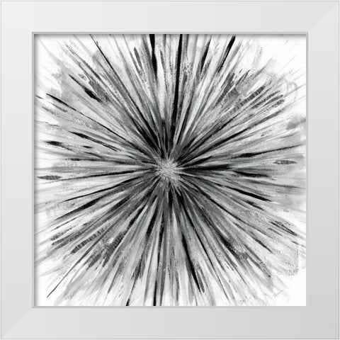 Staccato Burst White Modern Wood Framed Art Print by Craven, Katrina