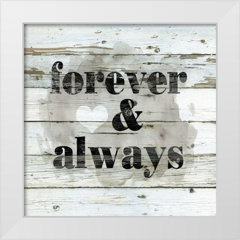 Wood Stencil Forever White Modern Wood Framed Art Print by Robinson, Carol