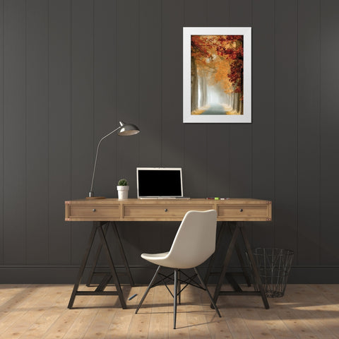 Wonder Curve White Modern Wood Framed Art Print by Van de Goor, Lars
