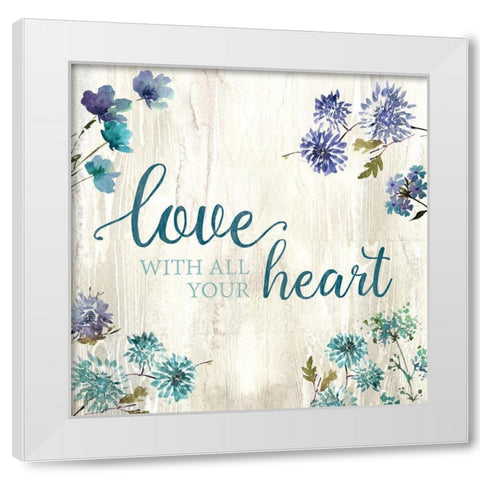All Your Heart White Modern Wood Framed Art Print by Knutsen, Conrad