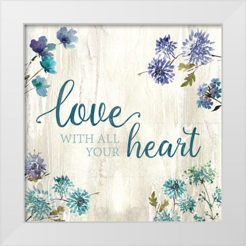 All Your Heart White Modern Wood Framed Art Print by Knutsen, Conrad