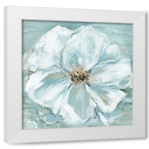 Blue Bloomin White Modern Wood Framed Art Print by Swatland, Sally