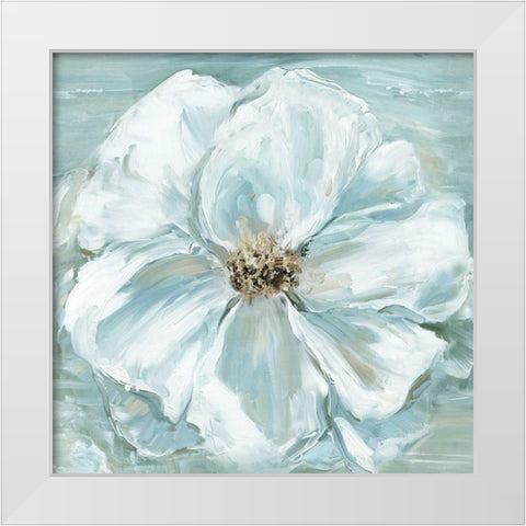 Blue Bloomin White Modern Wood Framed Art Print by Swatland, Sally