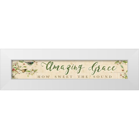 Amazing Grace White Modern Wood Framed Art Print by Robinson, Carol