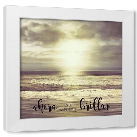 Ahora White Modern Wood Framed Art Print by Calascibetta, Mike