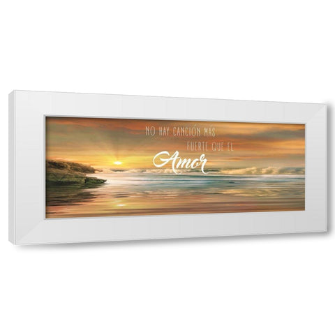 Amor White Modern Wood Framed Art Print by Calascibetta, Mike