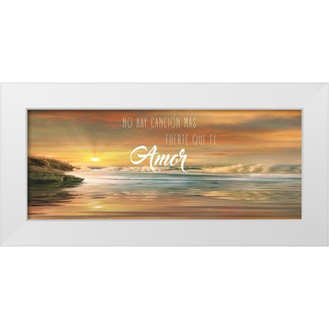 Amor White Modern Wood Framed Art Print by Calascibetta, Mike