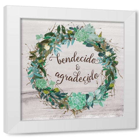 Bendecido White Modern Wood Framed Art Print by Murray, Amanda