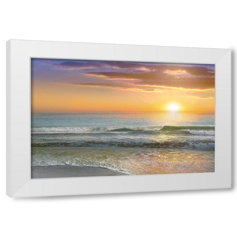 Dawn Rays White Modern Wood Framed Art Print by Calascibetta, Mike