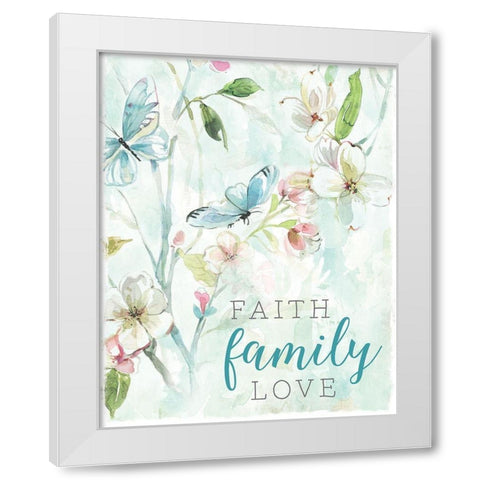 Faith Family White Modern Wood Framed Art Print by Robinson, Carol
