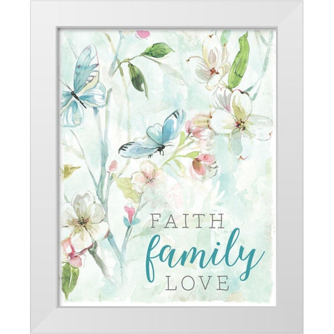 Faith Family White Modern Wood Framed Art Print by Robinson, Carol