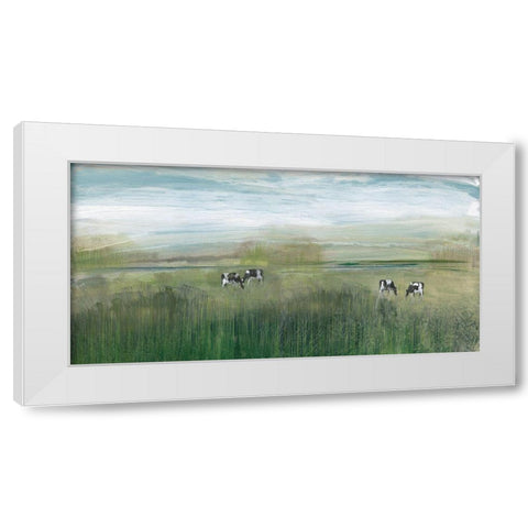 Grazing In Shandelee White Modern Wood Framed Art Print by Jill, Susan