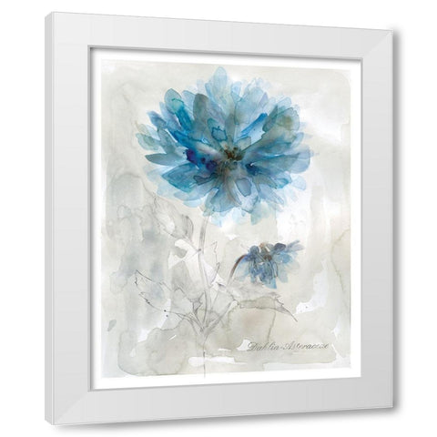Blue Dahlia White Modern Wood Framed Art Print by Robinson, Carol