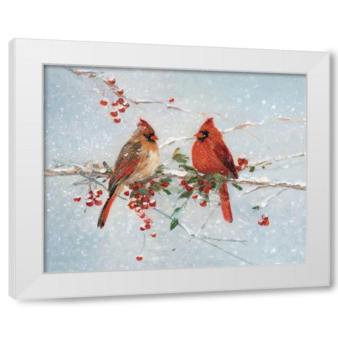 Cardinals in Winter White Modern Wood Framed Art Print by Swatland, Sally