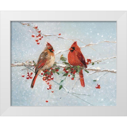 Cardinals in Winter White Modern Wood Framed Art Print by Swatland, Sally