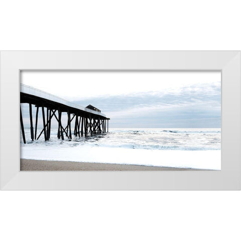 Belmar Pier I White Modern Wood Framed Art Print by Carpentieri, Natalie
