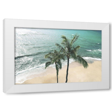 Maui Palm White Modern Wood Framed Art Print by Carpentieri, Natalie