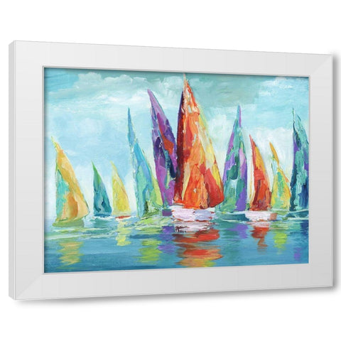 Fine Day Sailing I White Modern Wood Framed Art Print by Nan