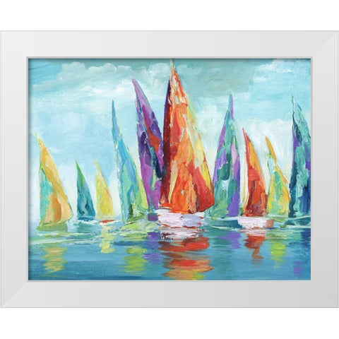 Fine Day Sailing I White Modern Wood Framed Art Print by Nan