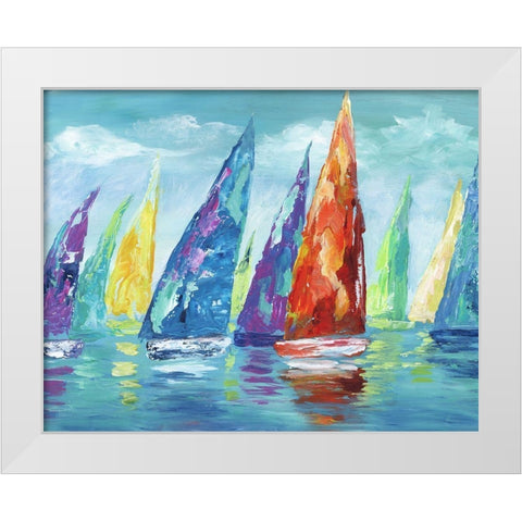 Fine Day Sailing II White Modern Wood Framed Art Print by Nan